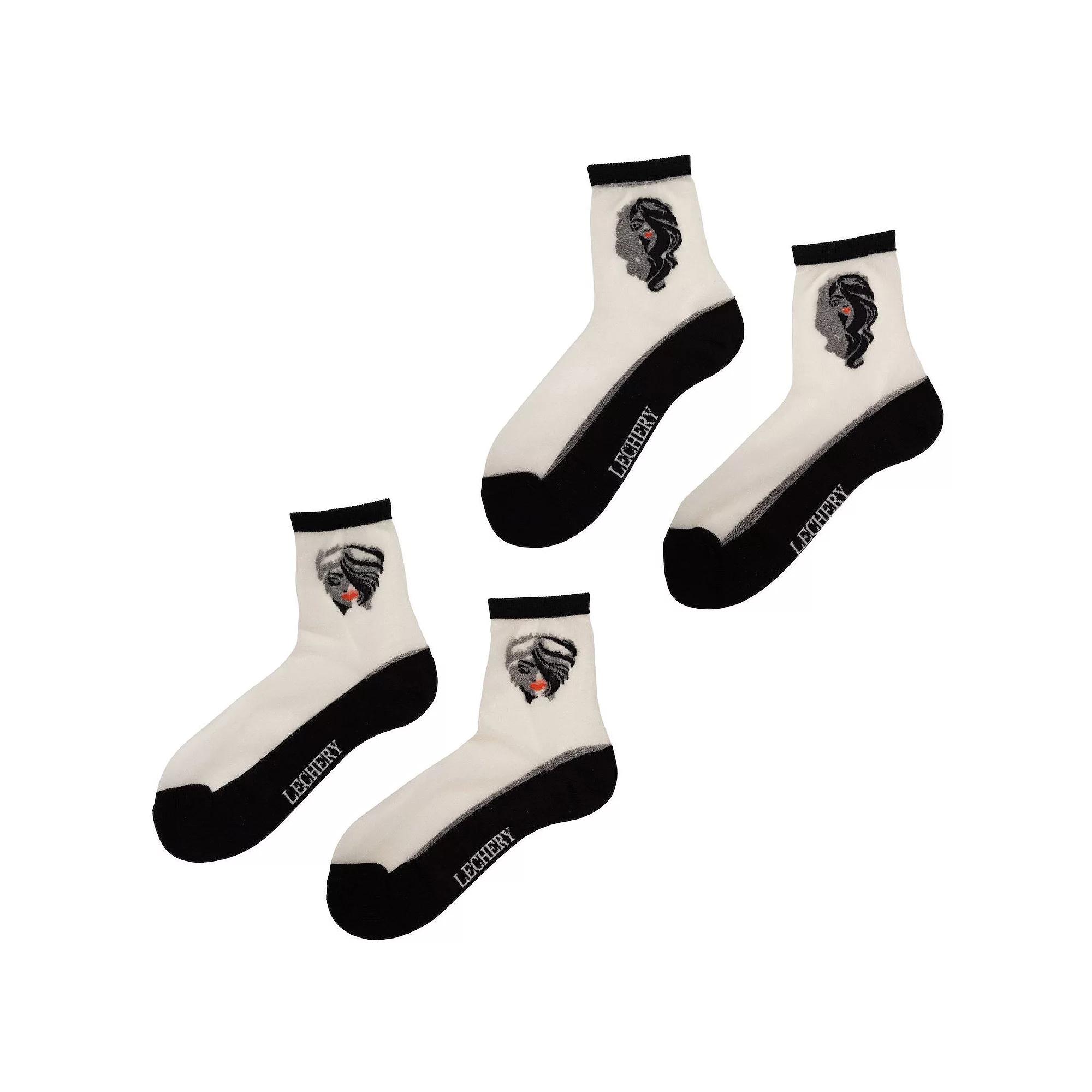 Women's LECHERY® Femme Fatale 2-Pack Sheer Crew Socks, Size: 5-9, Multi Product Image