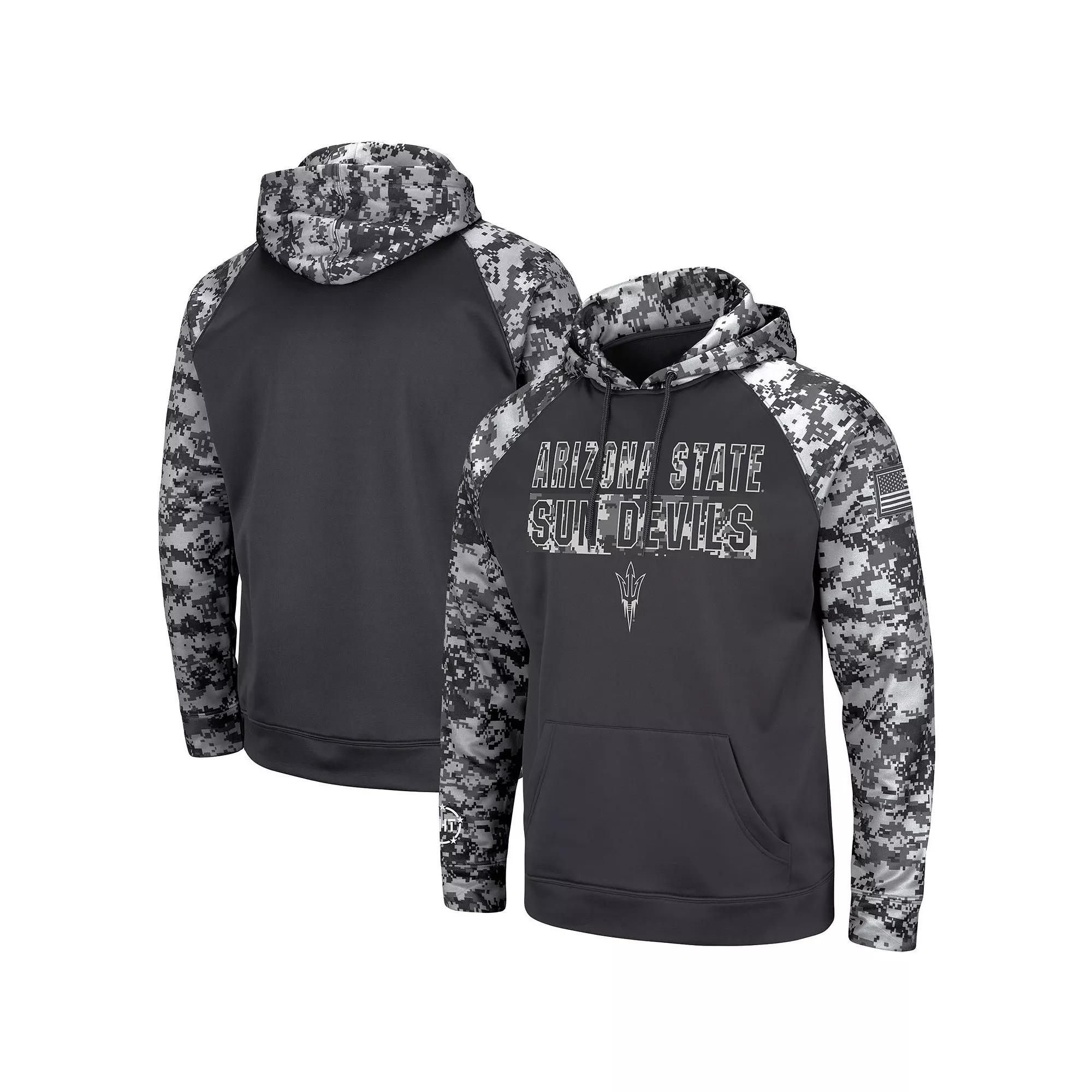 Men's Colosseum Charcoal Kansas State Wildcats OHT Military Appreciation Digital Camo Pullover Hoodie, Size: XL Product Image