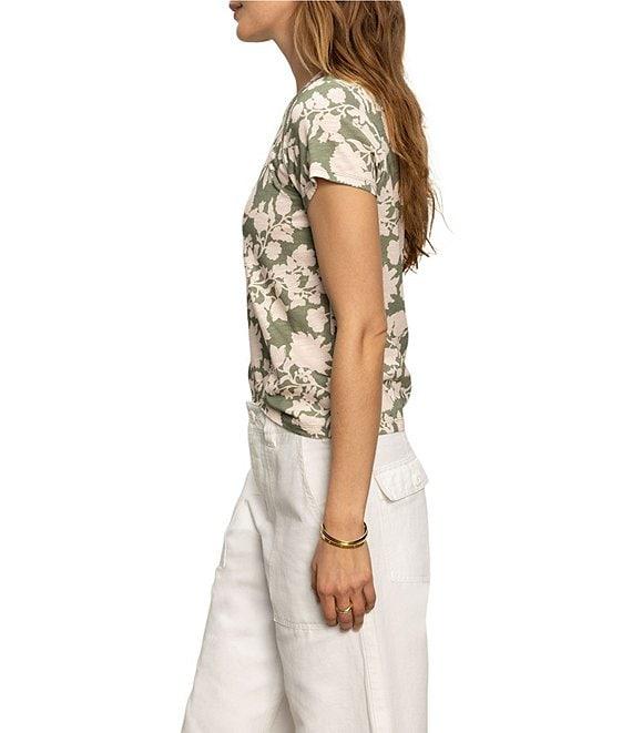 Sanctuary The Perfect Tee Crew Neck Earth Ivy Floral Print Short Sleeve Top Product Image