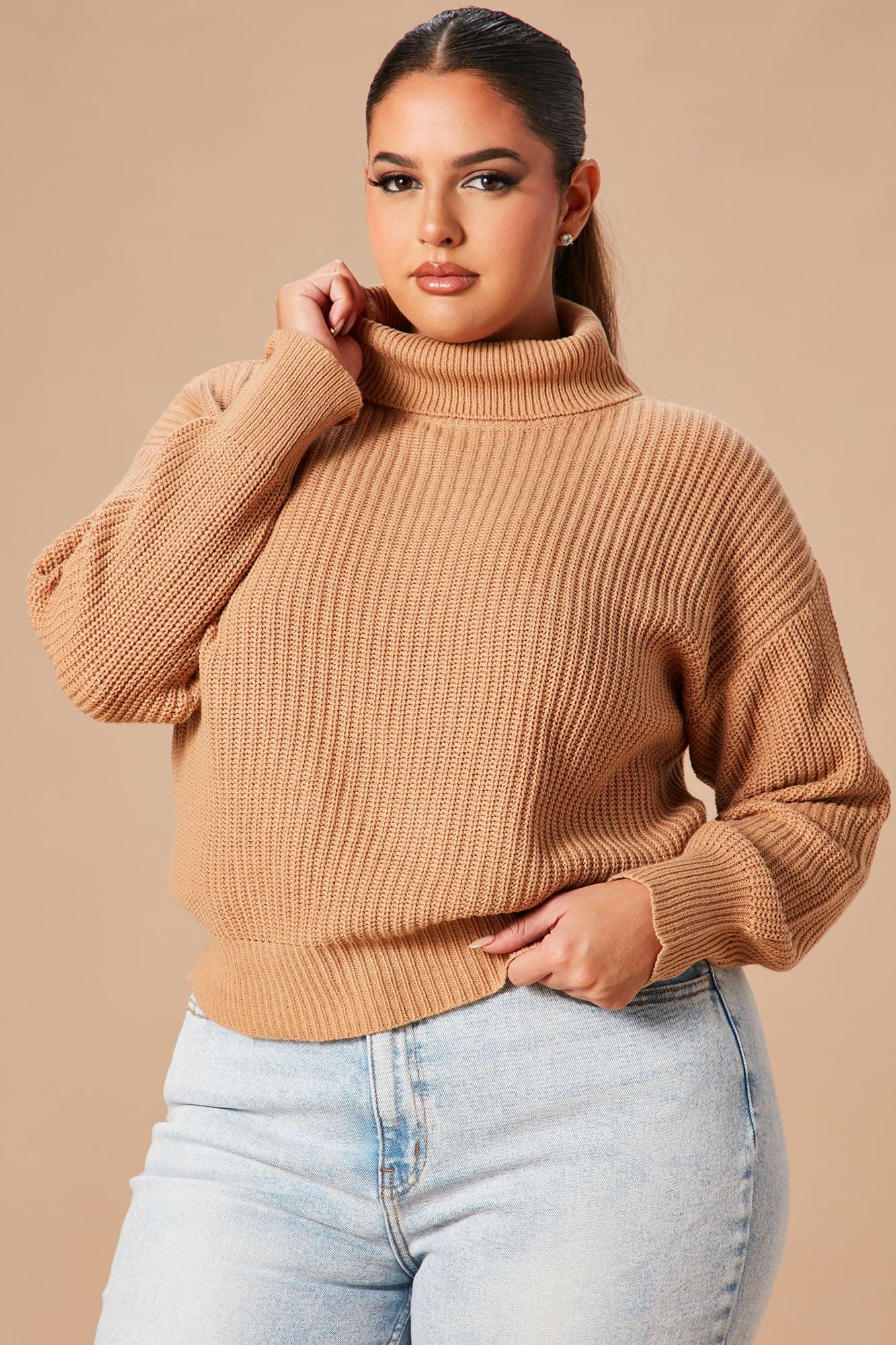 Roll With The Flow Turtleneck Sweater - Camel Product Image
