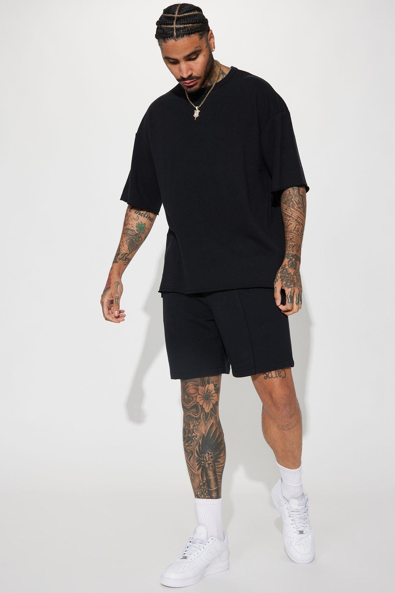 I Like How It Looks Oversized Terry Short Sleeve Tee - Black Product Image