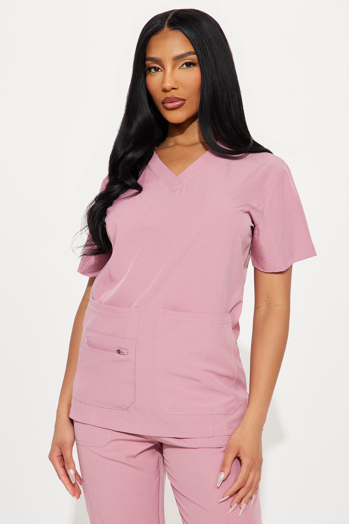 Essential 4 Way Stretch Scrub Uniform Set - Mauve Product Image