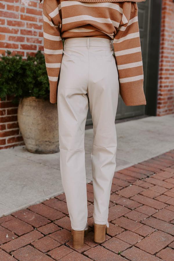 The Catalina High Waist Faux Leather Pants in Sone Product Image