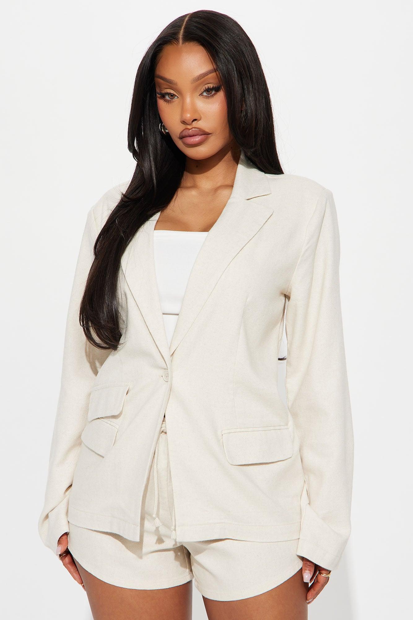 Wherever You Go Linen Blazer - Tan Product Image