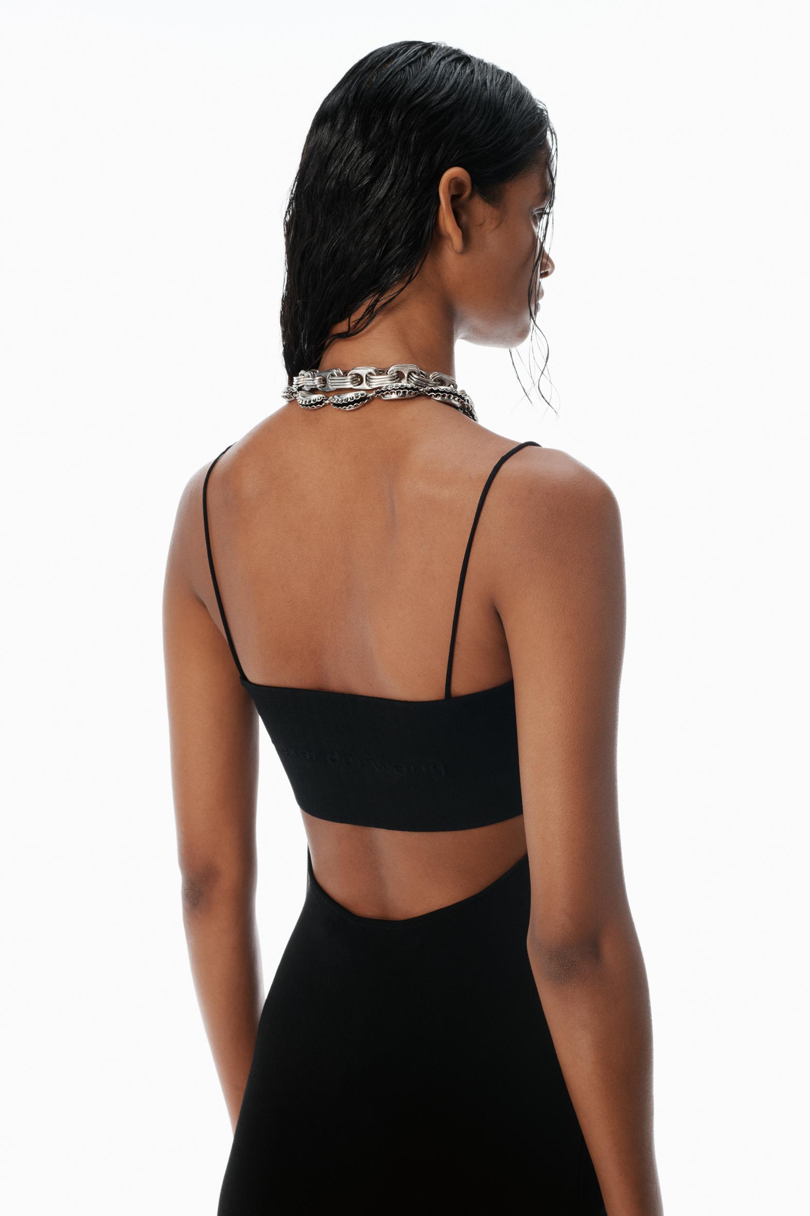 Black Logo Slip Dress Product Image