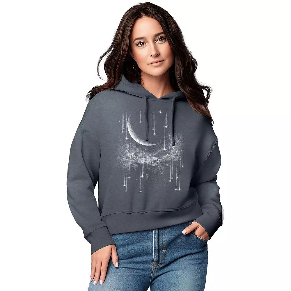 Women's Falling Stars Graphic Cropped Hoodie,  Product Image