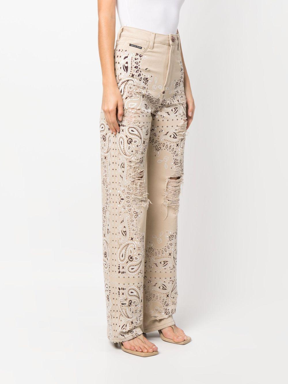 paisley-print cotton jeans Product Image