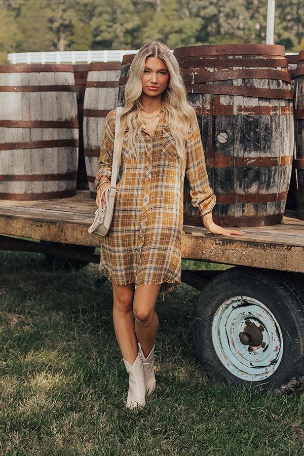 Hayride Happiness Plaid Mini Dress Product Image