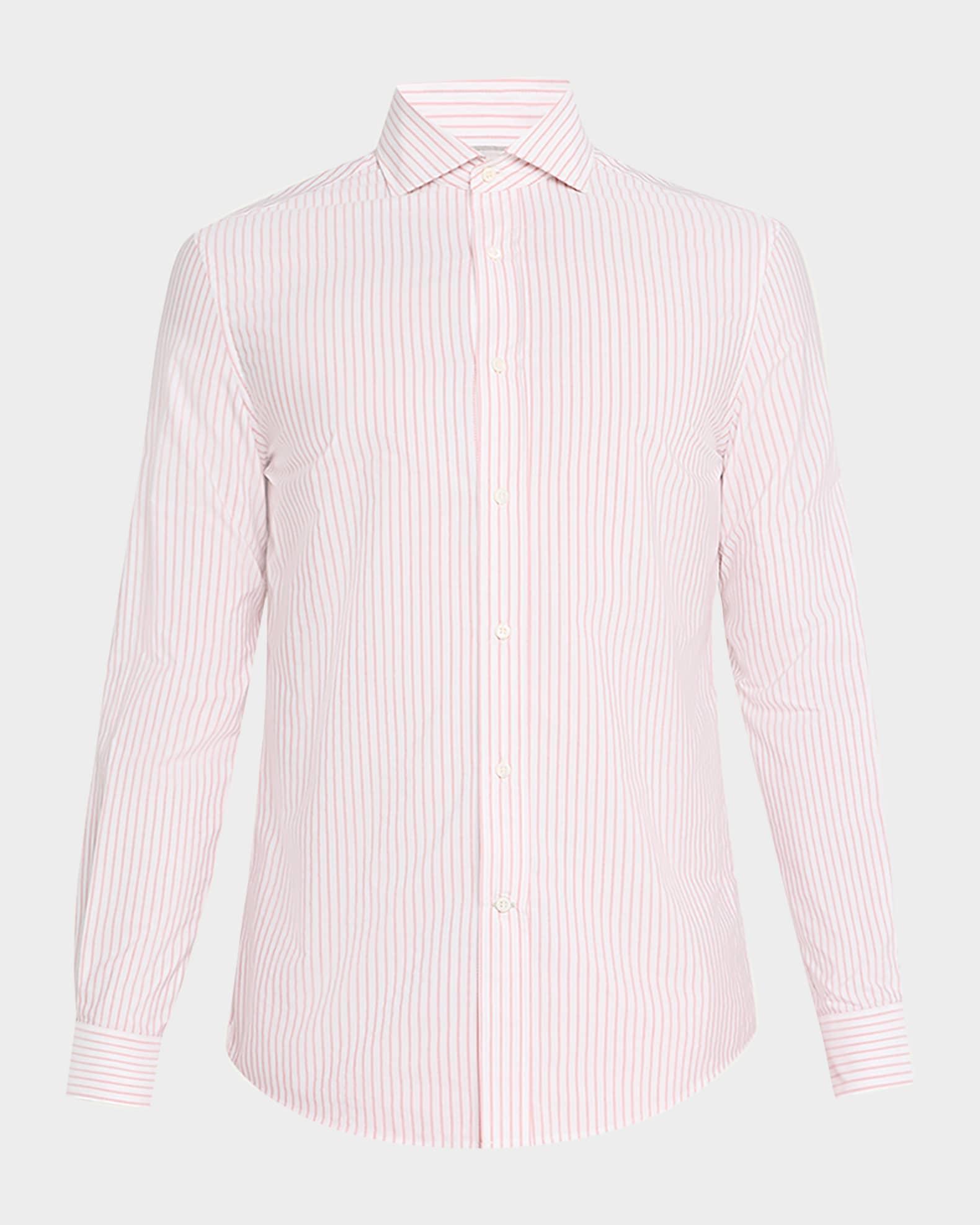 Men's Cotton Mini Stripe Sport Shirt Product Image