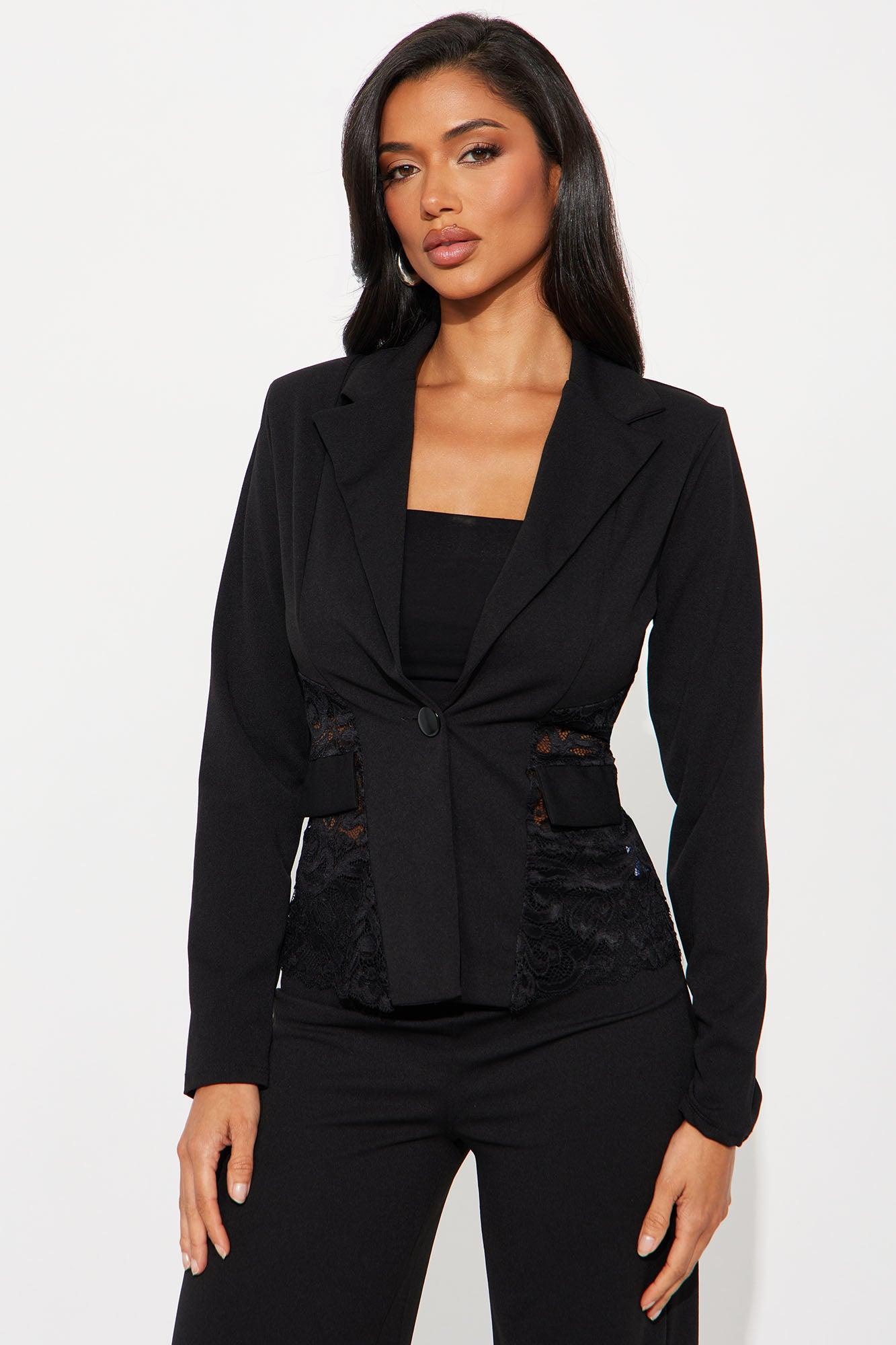 Midnight Meetings Blazer Pant Set - Black Female Product Image