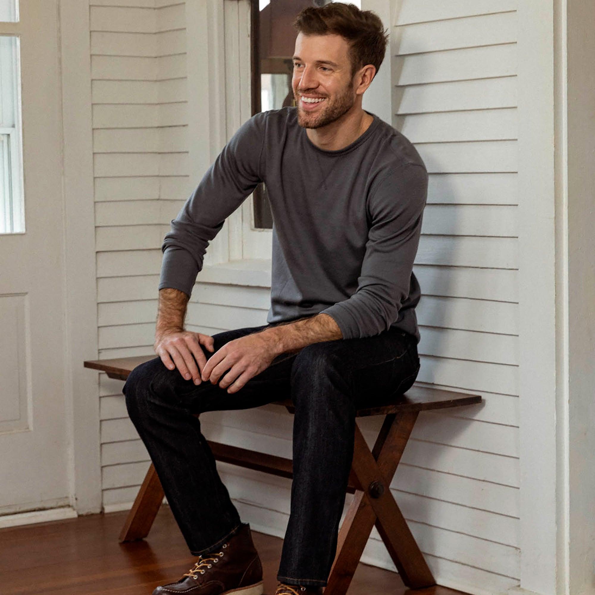 Merino Wool Interlock Sweatshirt | Iron Gray Product Image