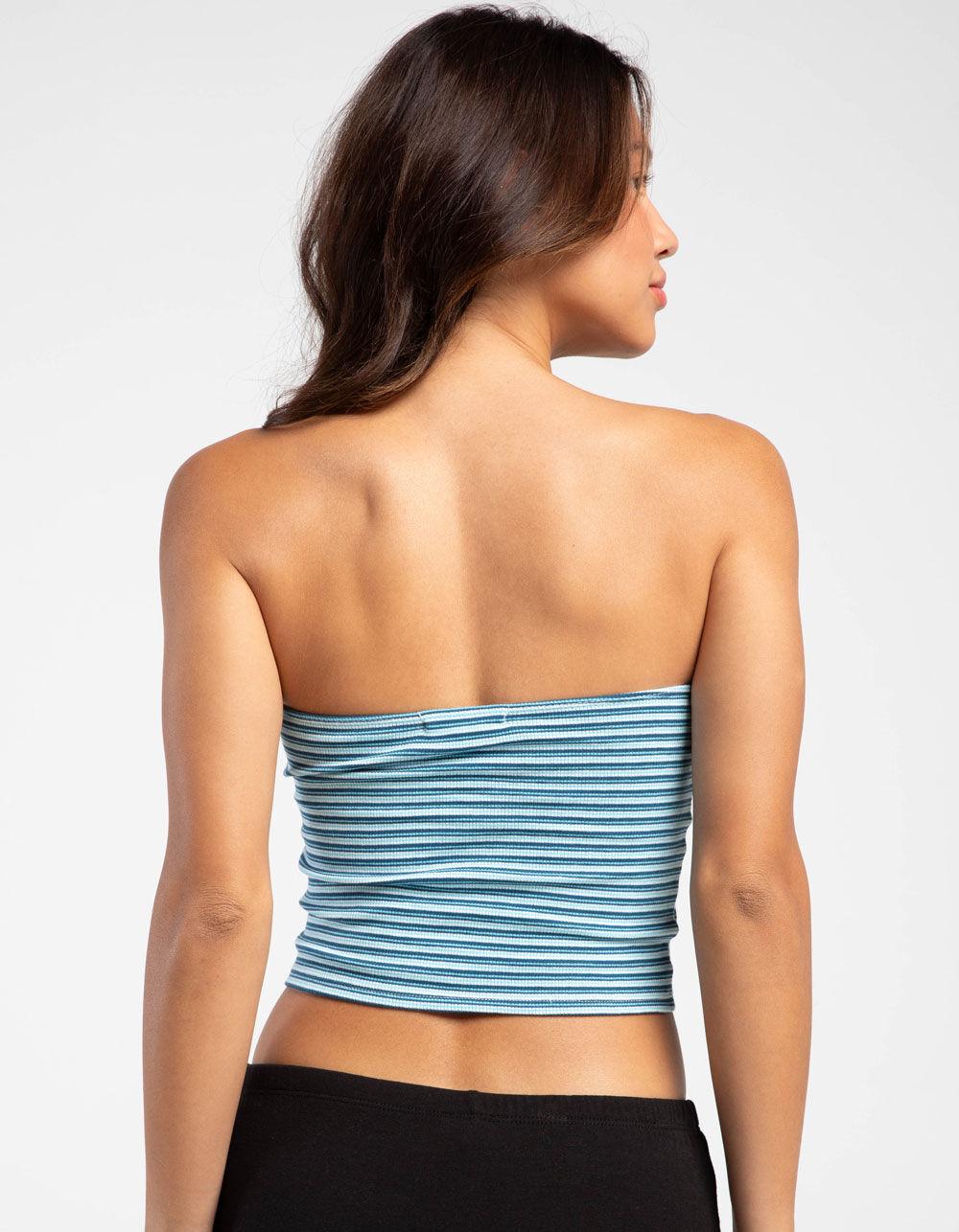 FULL TILT Stripe Cinch Womens Tube Top - BLUE Product Image