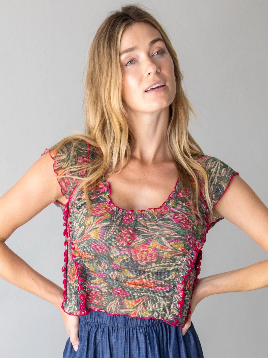 Brianna Cotton Ruffle Trim Top Product Image