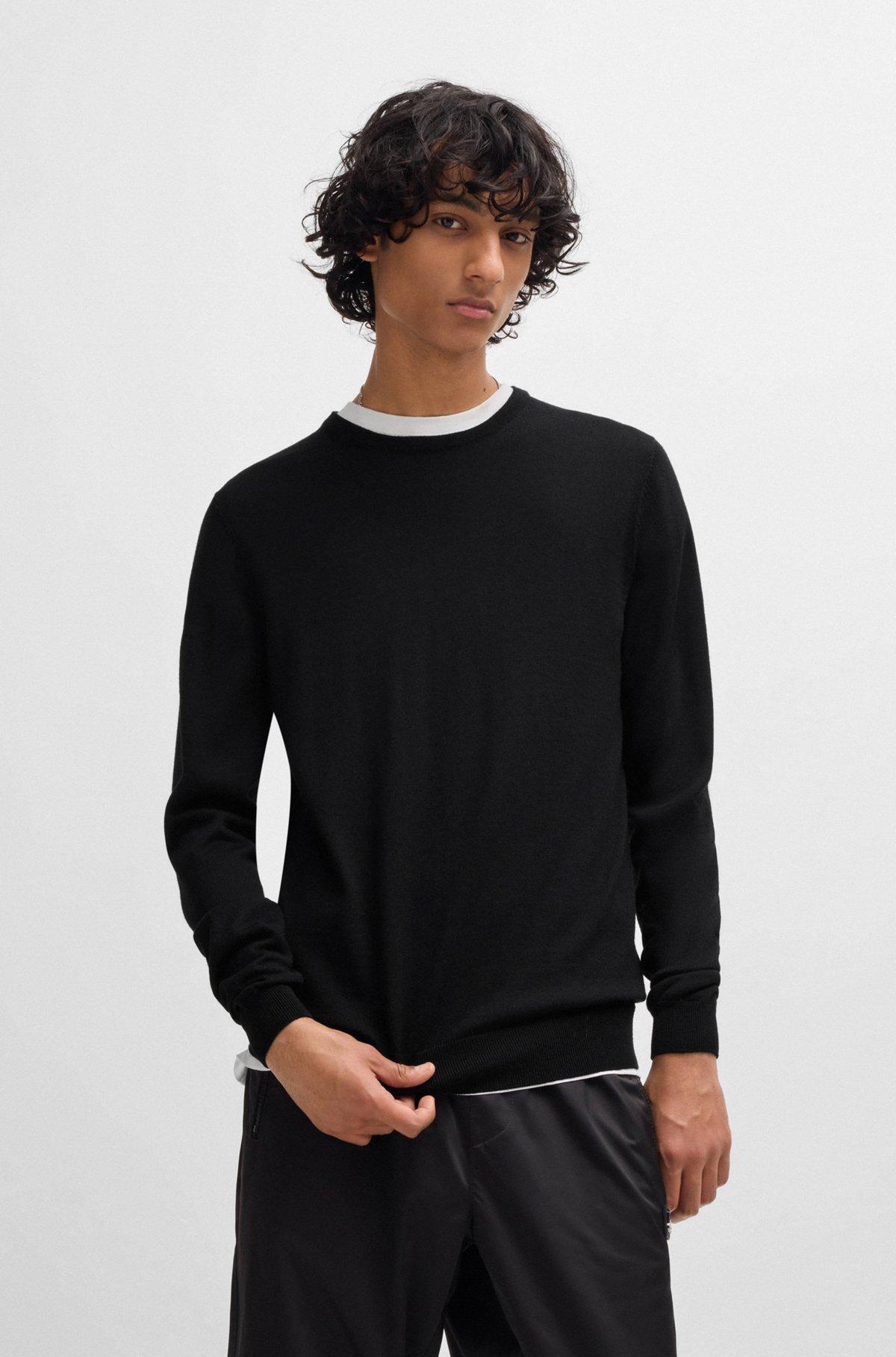 Virgin-wool sweater with embroidered logo Product Image