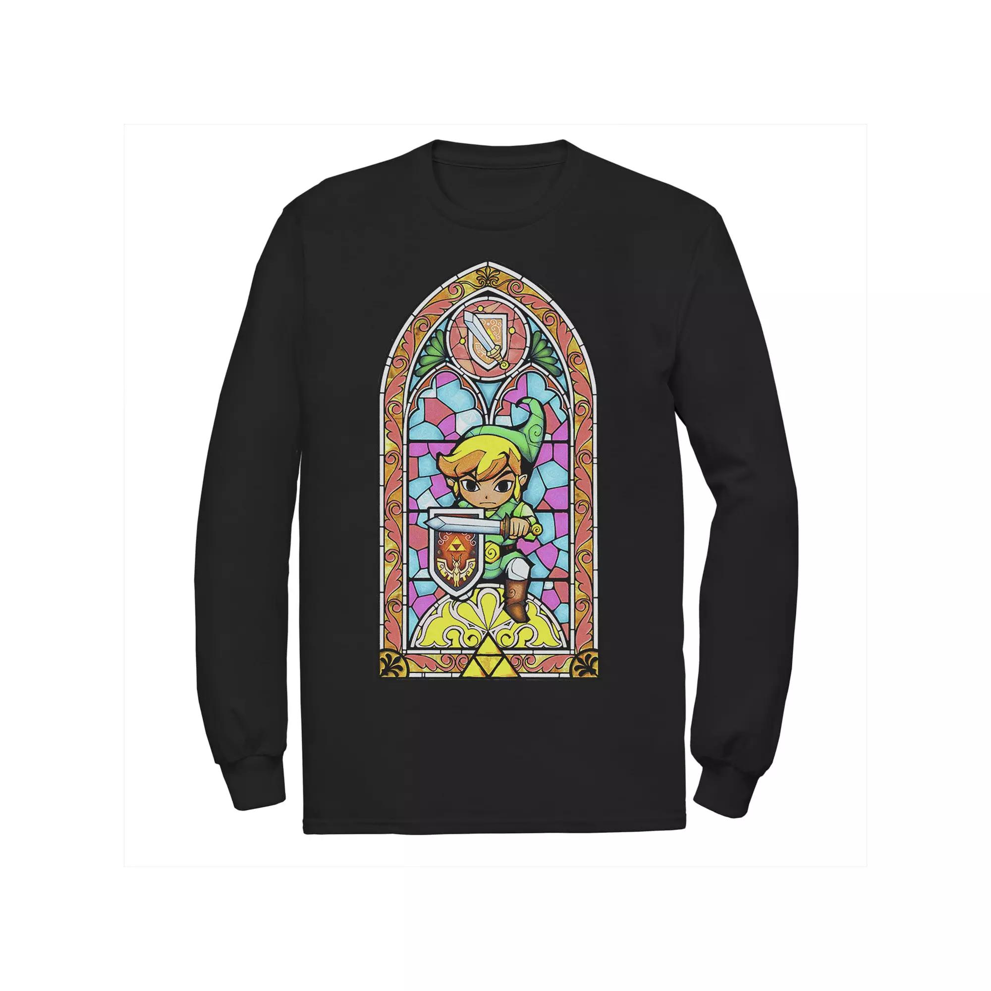 Men's Nintendo Legend Of Zelda Wind Waker Link Regal Glass Tee, Size: Small, Black Product Image
