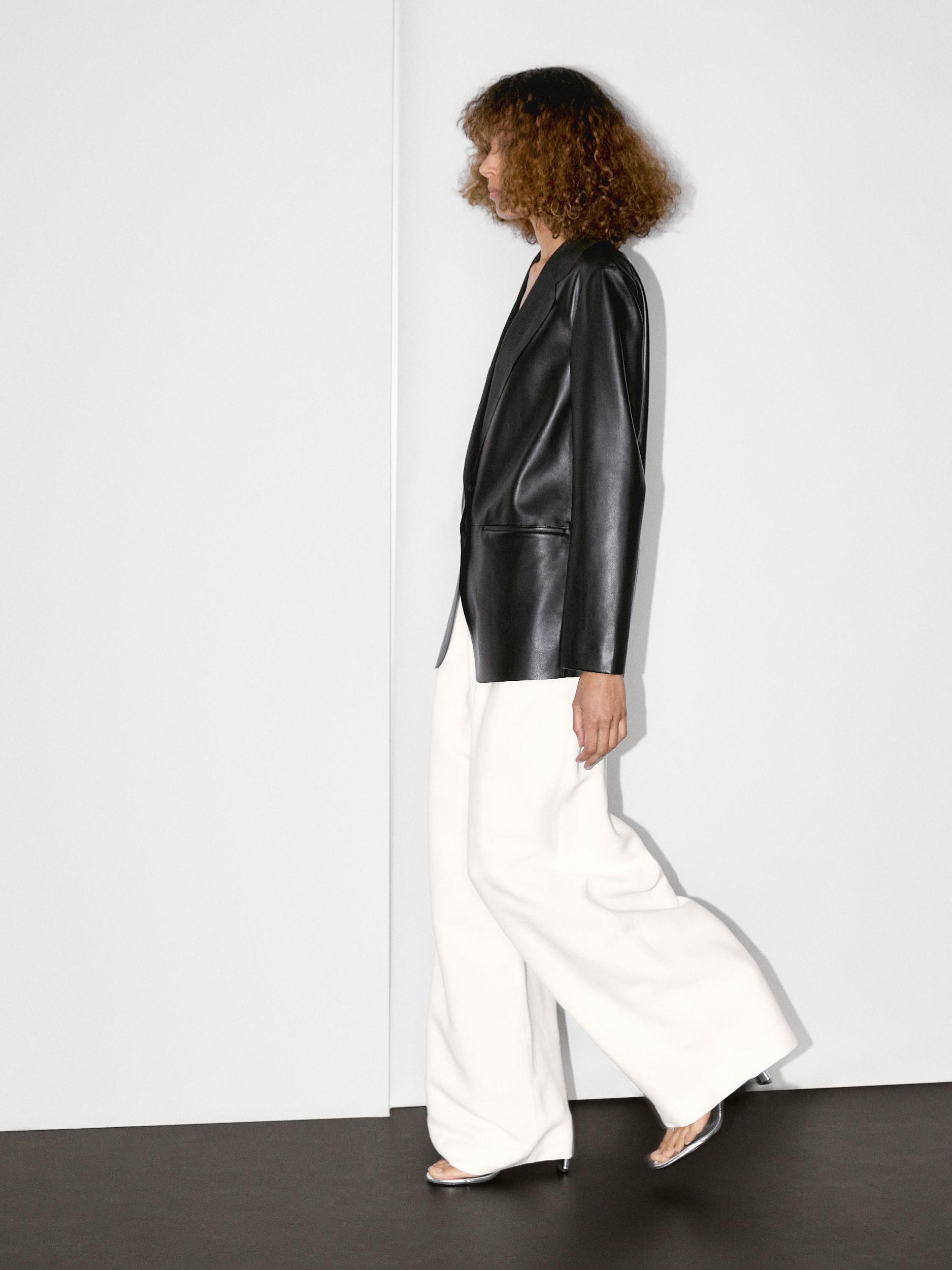 Flowing nappa leather blazer Product Image