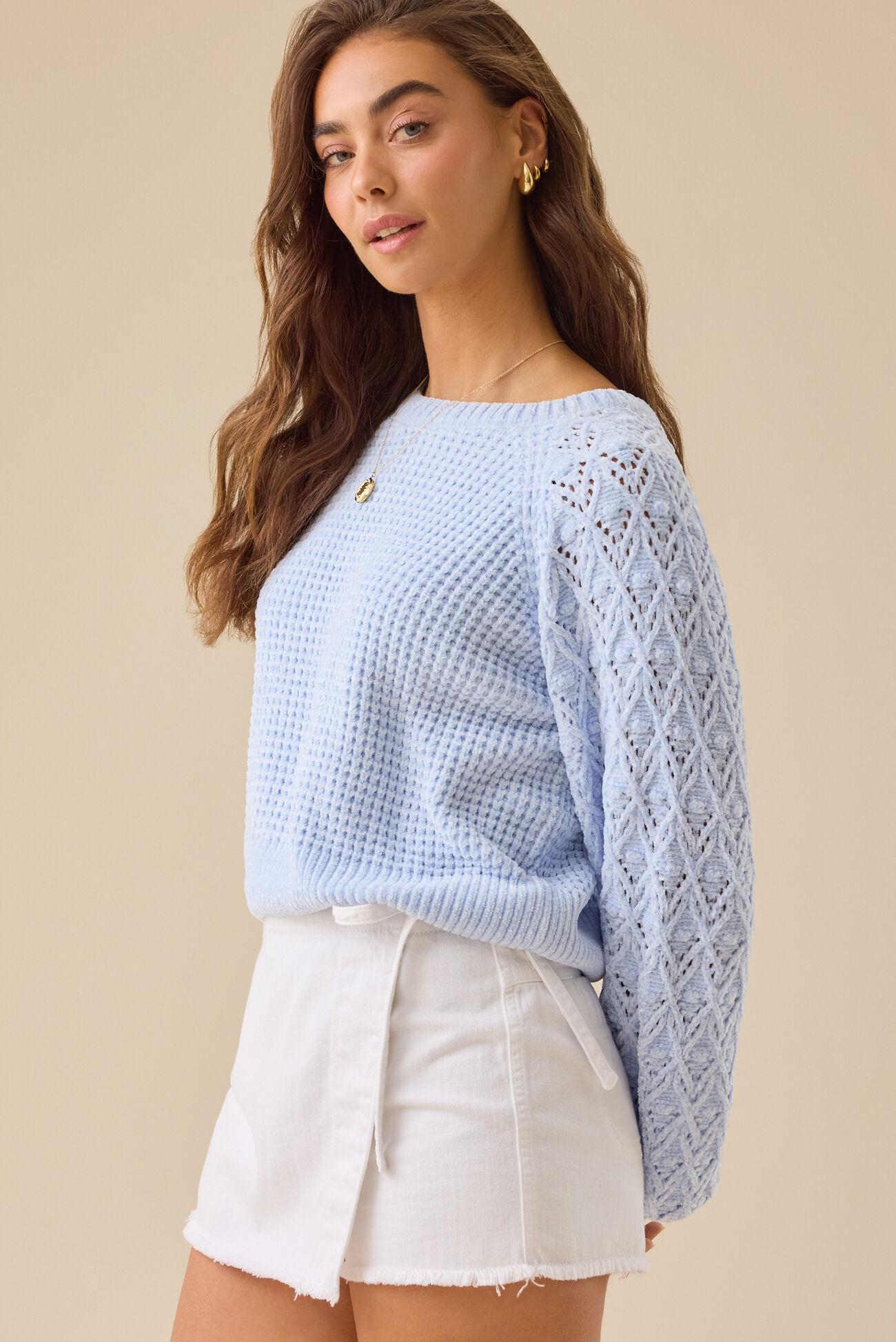 Hailey Chenille Pointelle Sweater Product Image