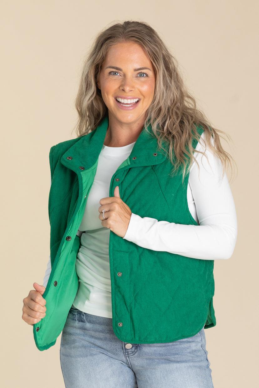 Lightweight Quilted Snap Button Vests Product Image