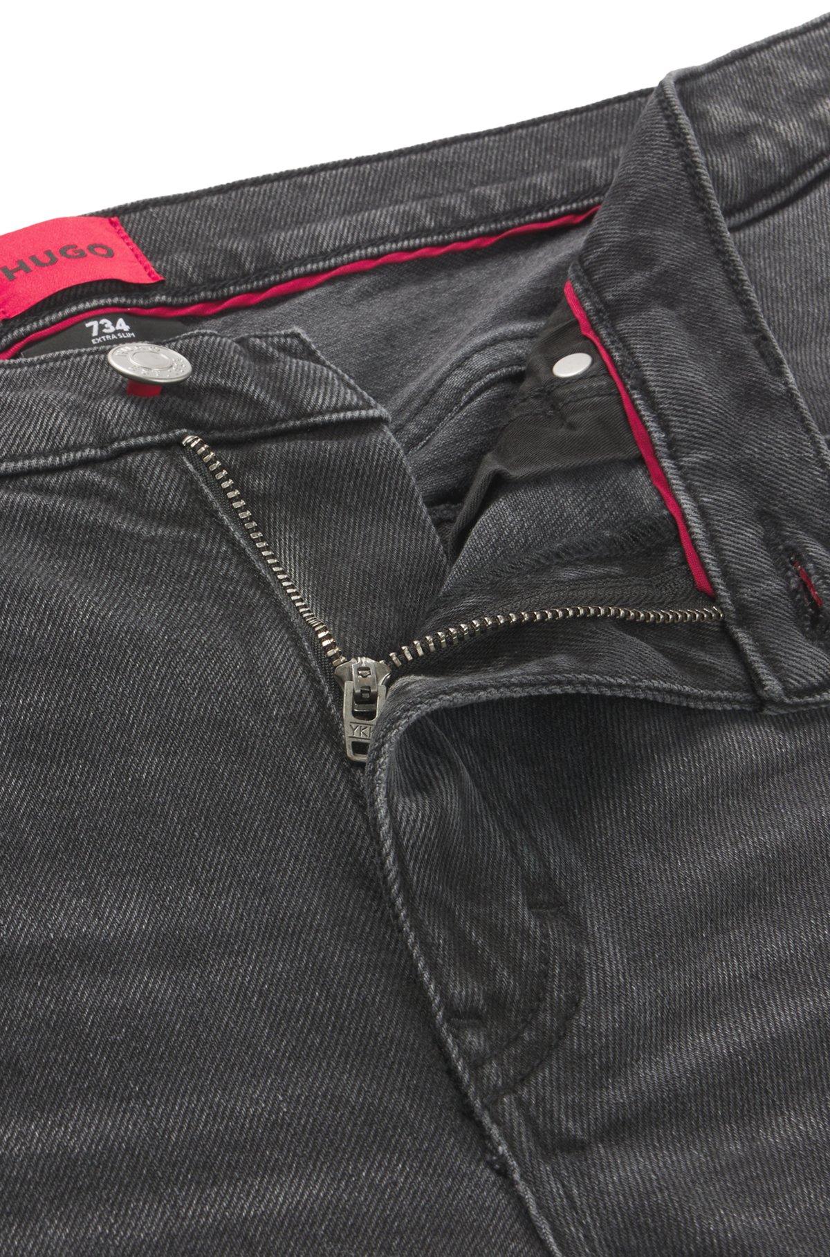 Extra-slim-fit jeans in gray stretch denim Product Image