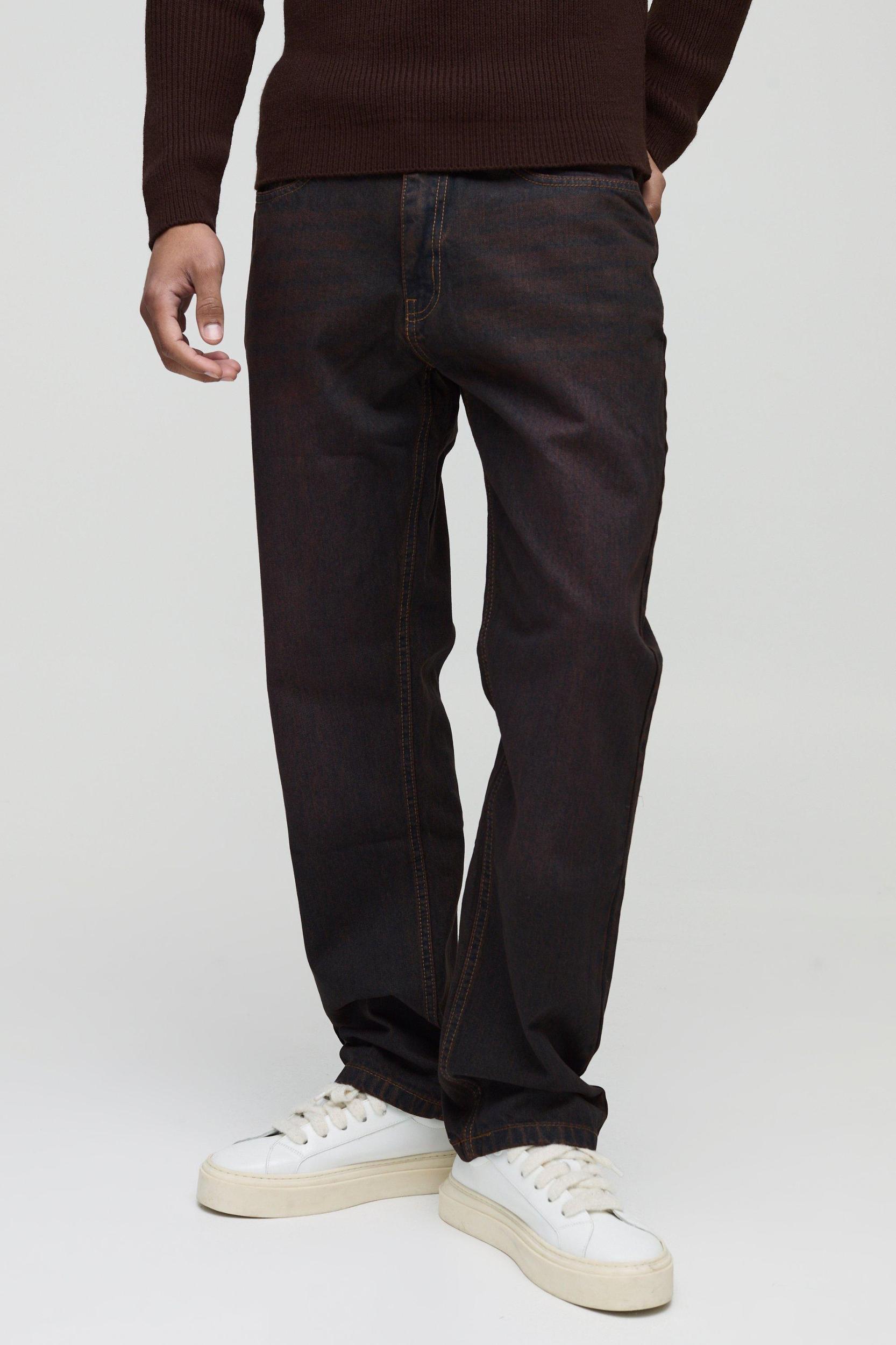 Straight Leg Antique Washed Jeans | boohooMAN USA Product Image