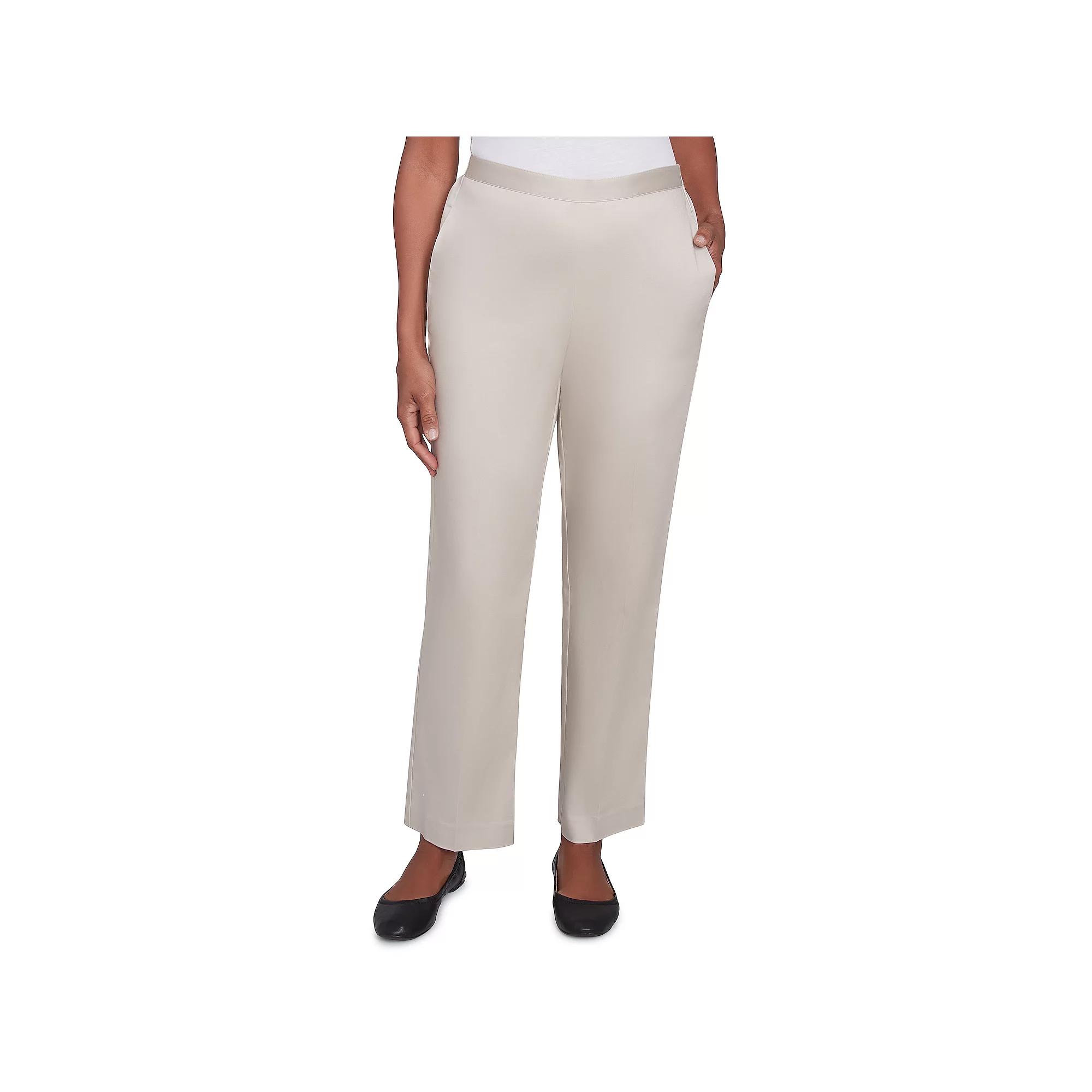 Women's Alfred Dunner Sateen Woven Short Length Pull-On Pants,  Product Image