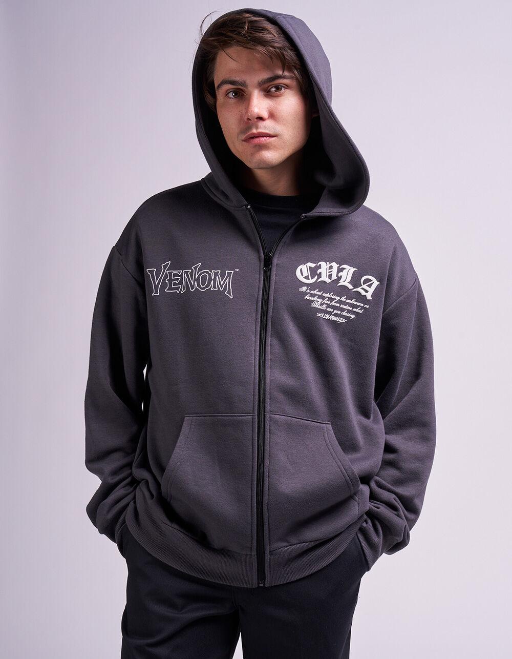 CVLA x Venom Attack Mens Zip-Up Hoodie - CHARCOAL Product Image
