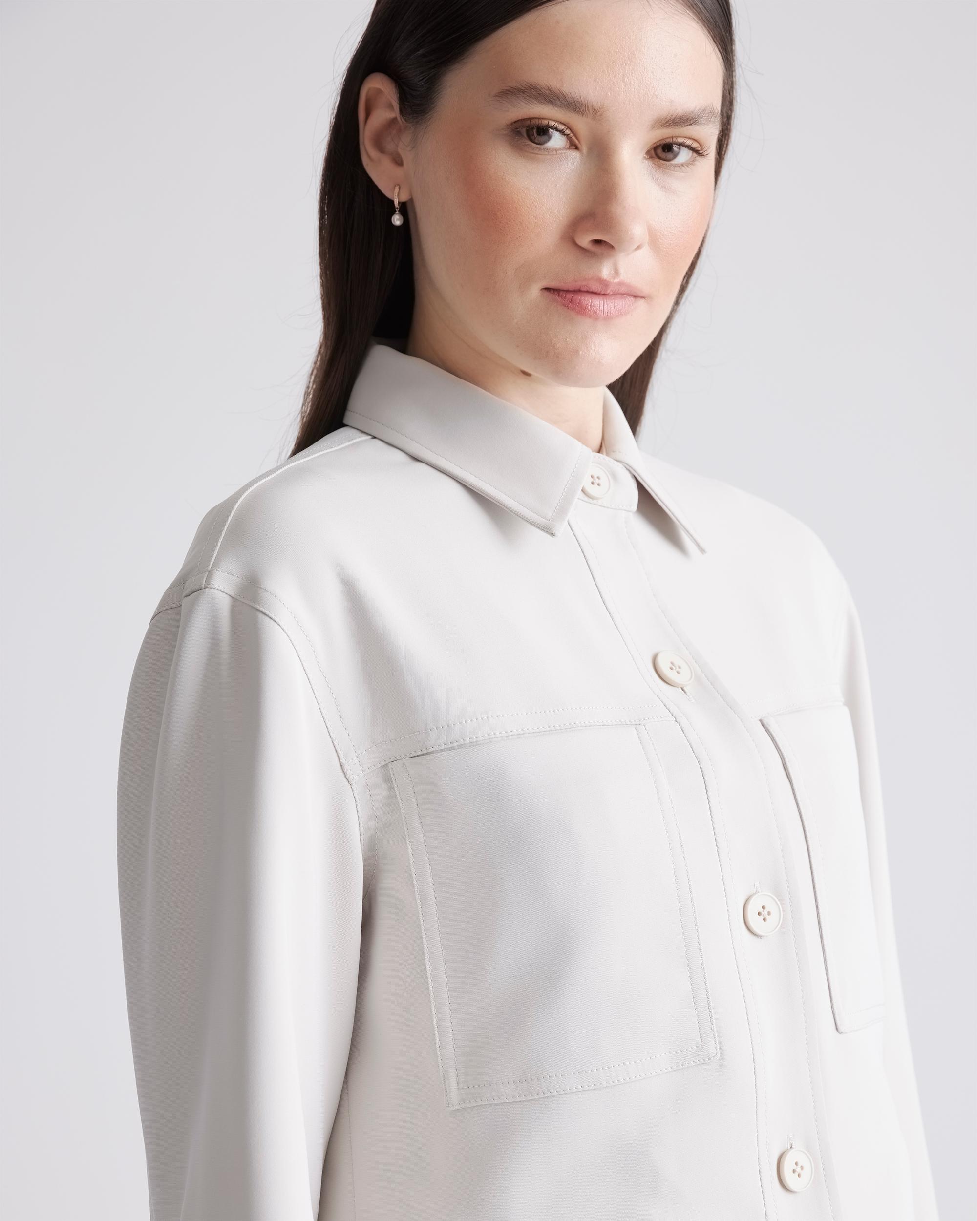 Quince | Women's Stretch Crepe Cropped Jacket Size XL, Recycled Polyester / Spandex Product Image