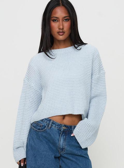 Elinda Knit Sweater Blue Product Image