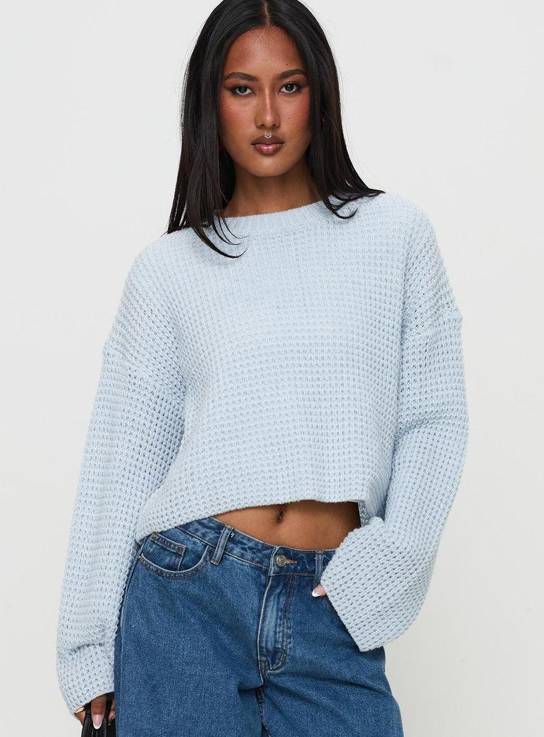 Elinda Knit Sweater Blue Product Image