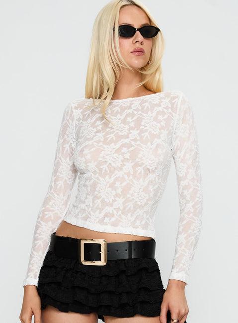 Martine Sheer Top White Product Image