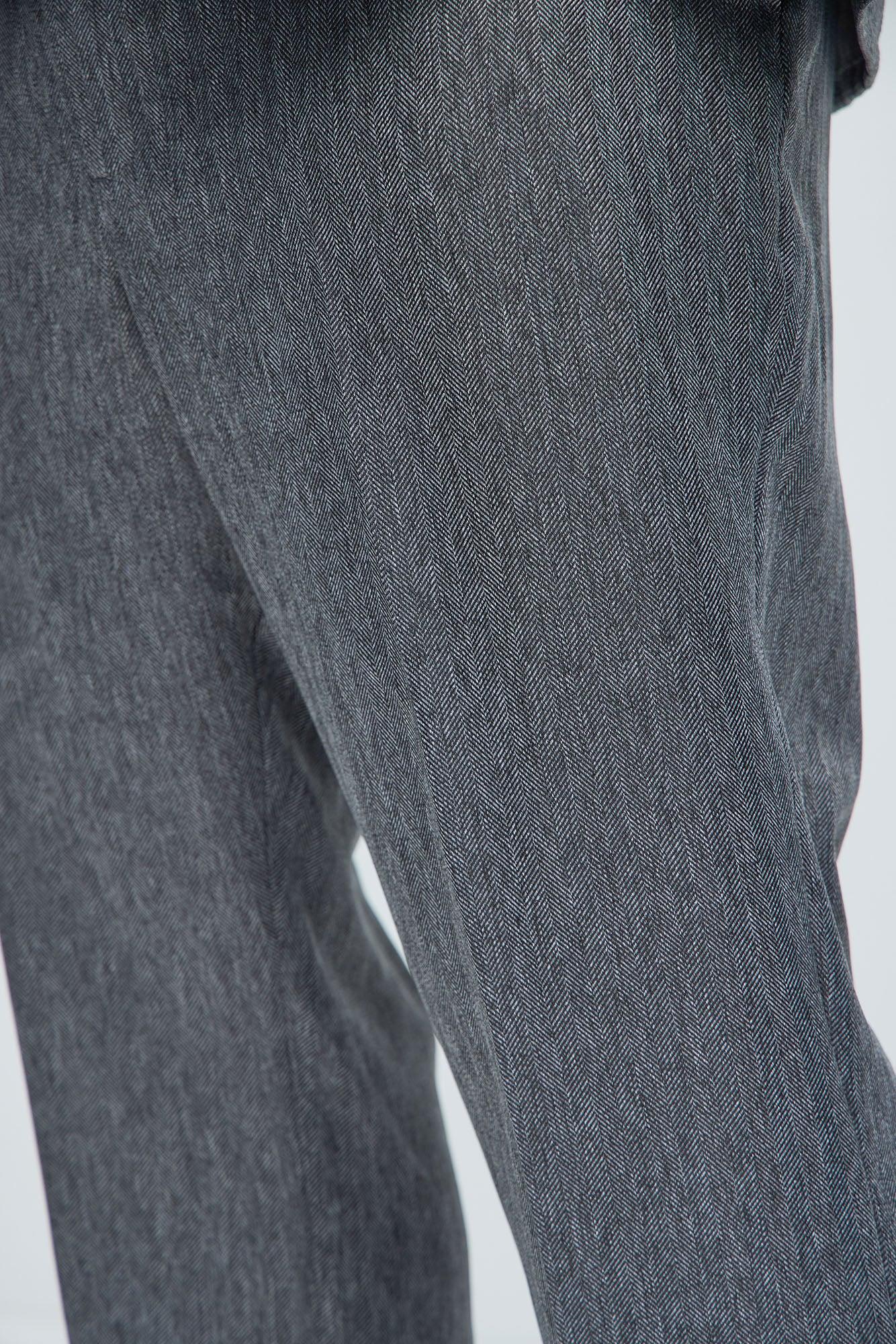 Double Time Pleated Straight Trousers - Grey/combo Product Image