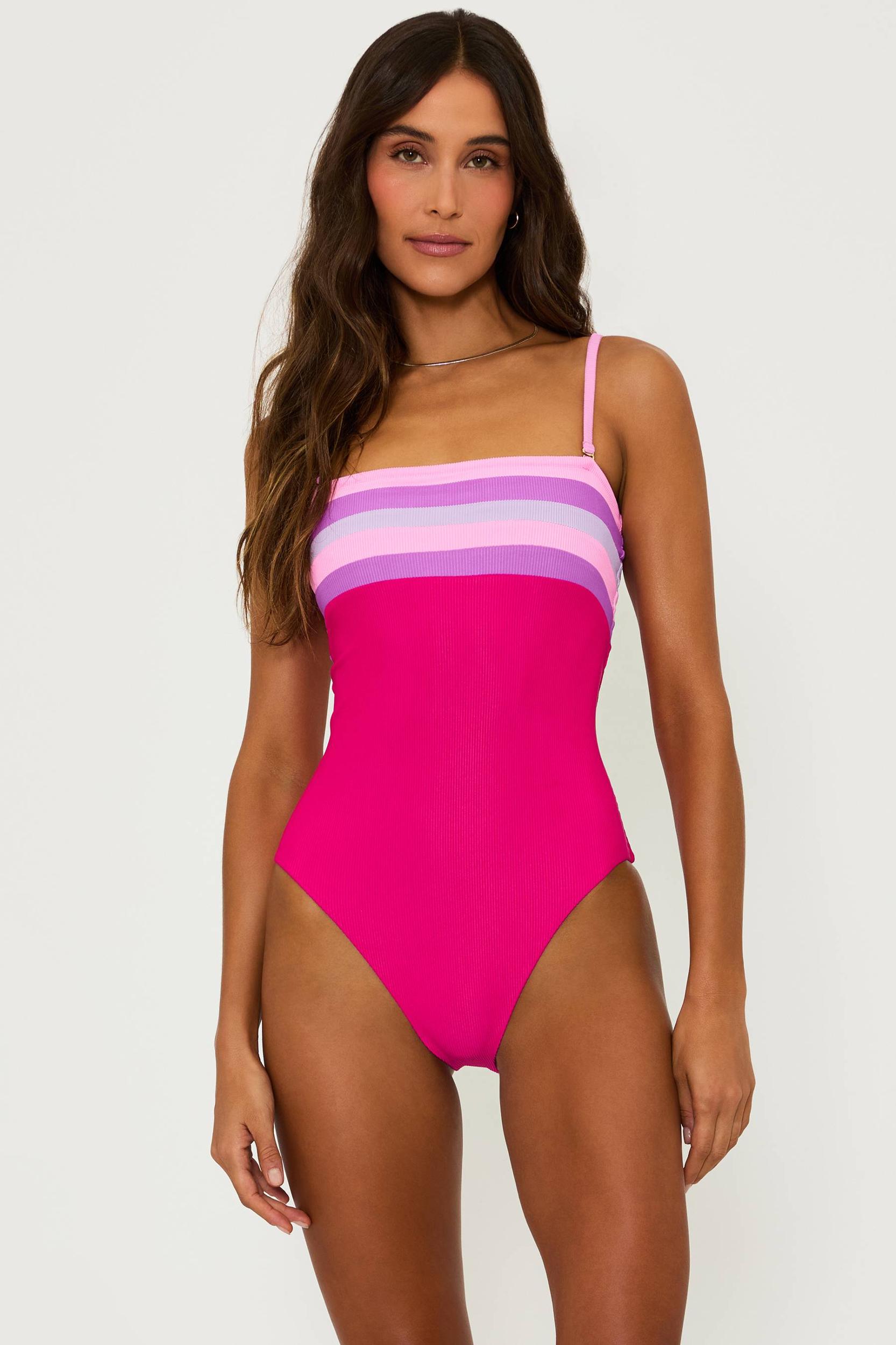 Jessa One Piece Raspberry Colorblock Product Image