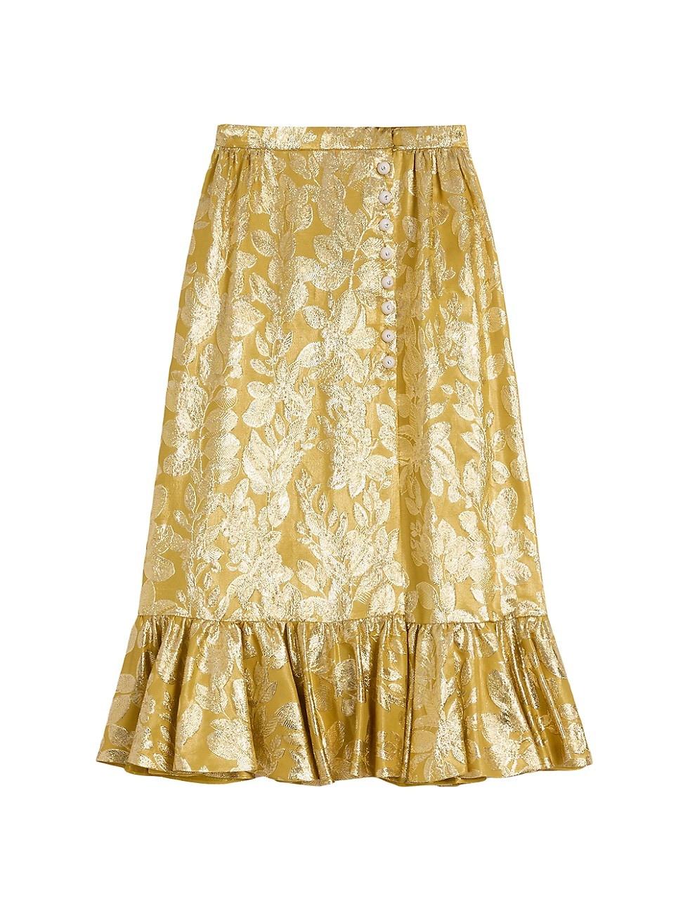 Womens Skirt in Apres Lhiver Silk Lurex Foglioline Product Image