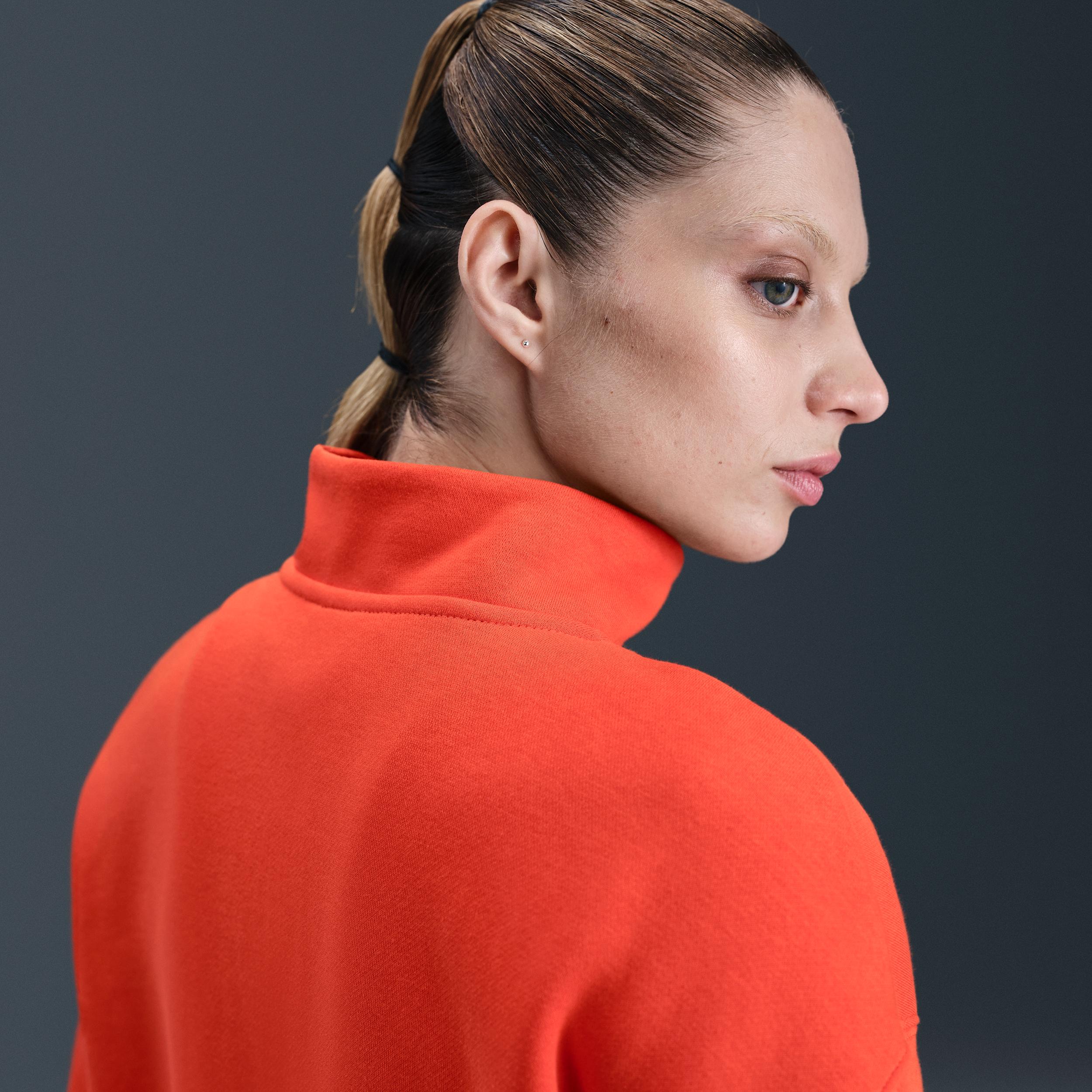 Womens Nike Sportswear Phoenix Fleece Oversized 1/4-Zip Long Sweatshirt | HJ0931-633 Product Image