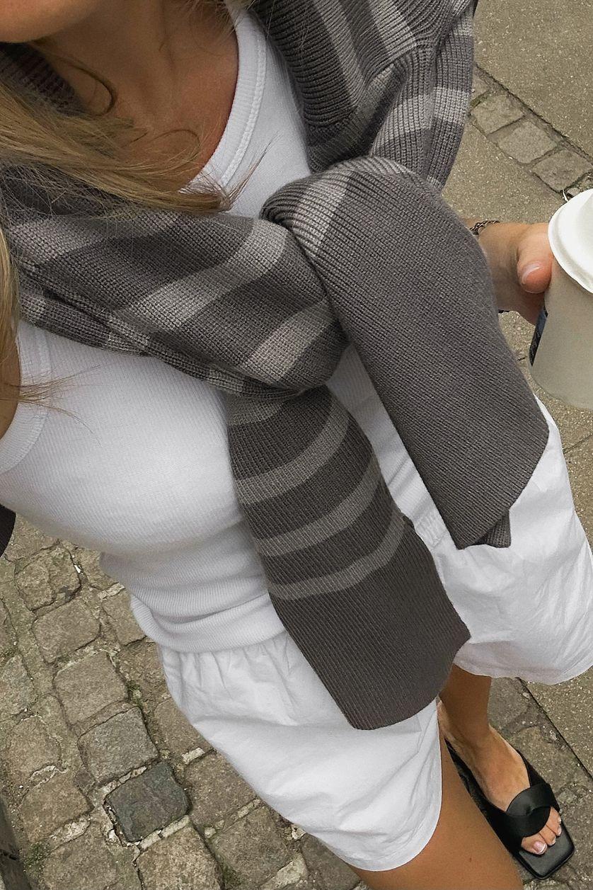 Striped Turtle Neck Knitted Sweater Product Image