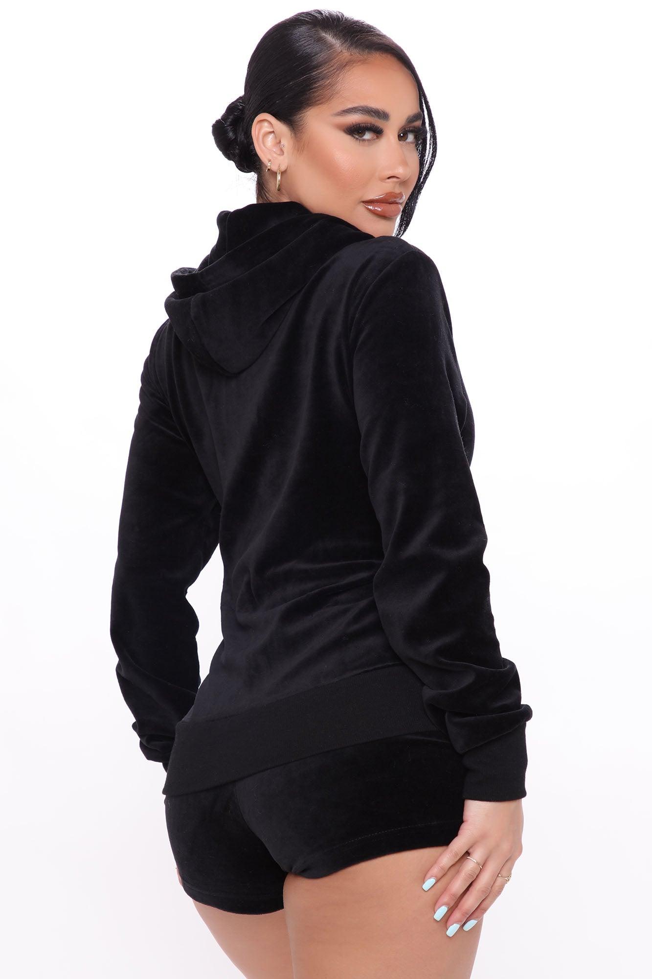 The OG Trendsetter Velour Short Set - Black Product Image