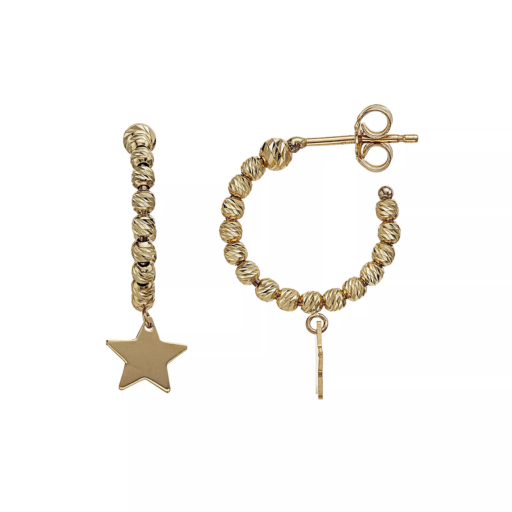 14k Gold Star Drop & Hoop Earrings, Women's Product Image