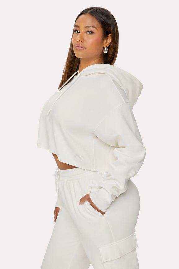 Cozy Fleece Everyday Cropped Hoodie Product Image
