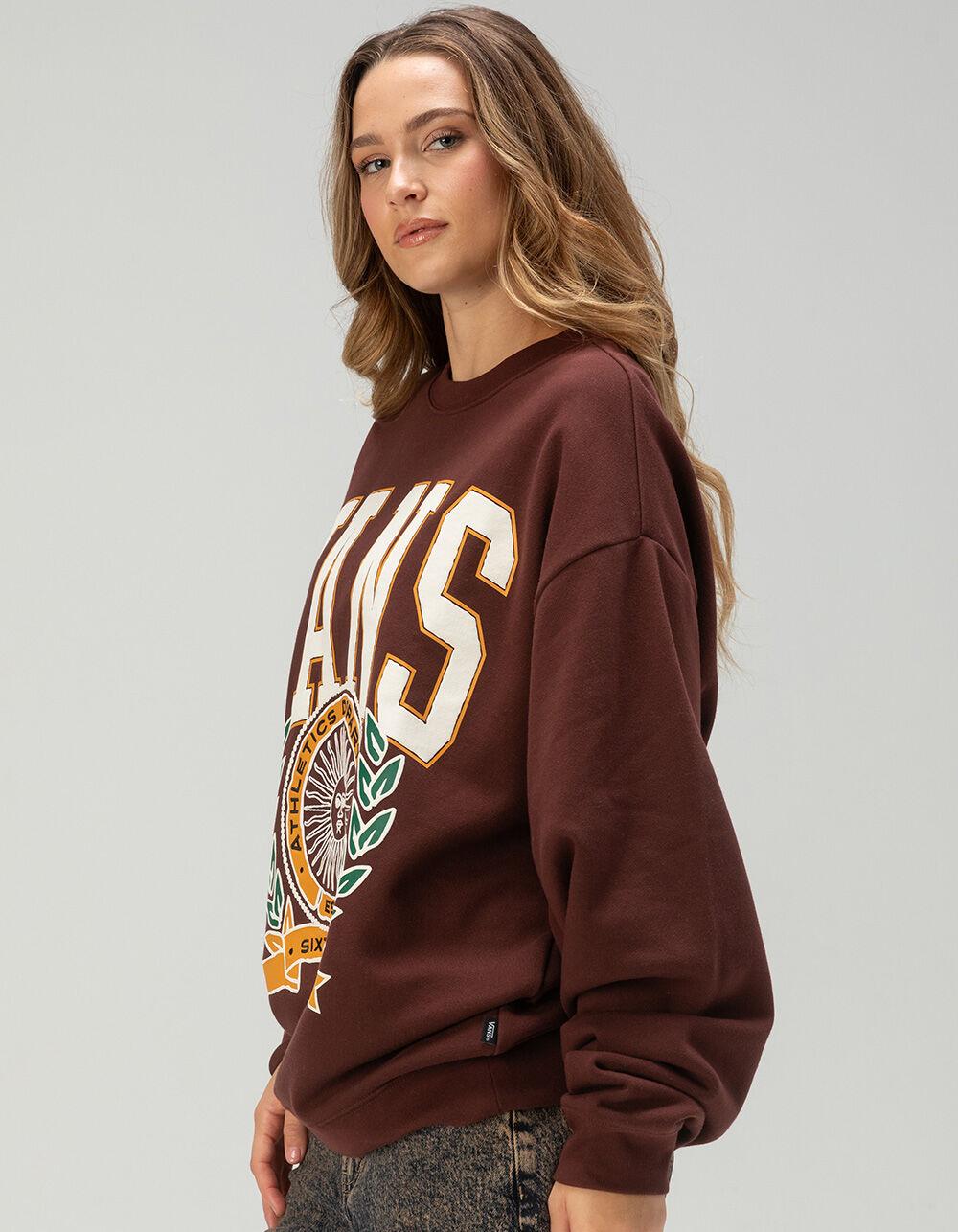 VANS First Team Womens Oversized Crewneck Sweatshirt - CHOCOLATE Product Image