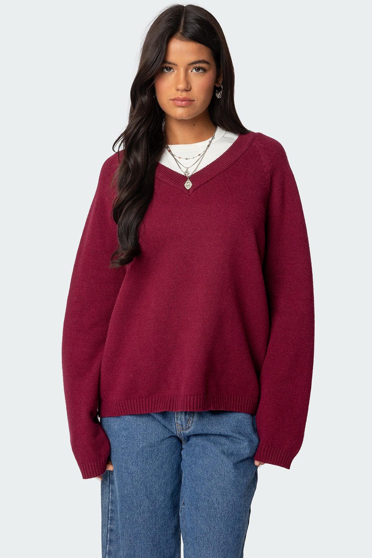 Martha Oversized V Neck Sweater Product Image