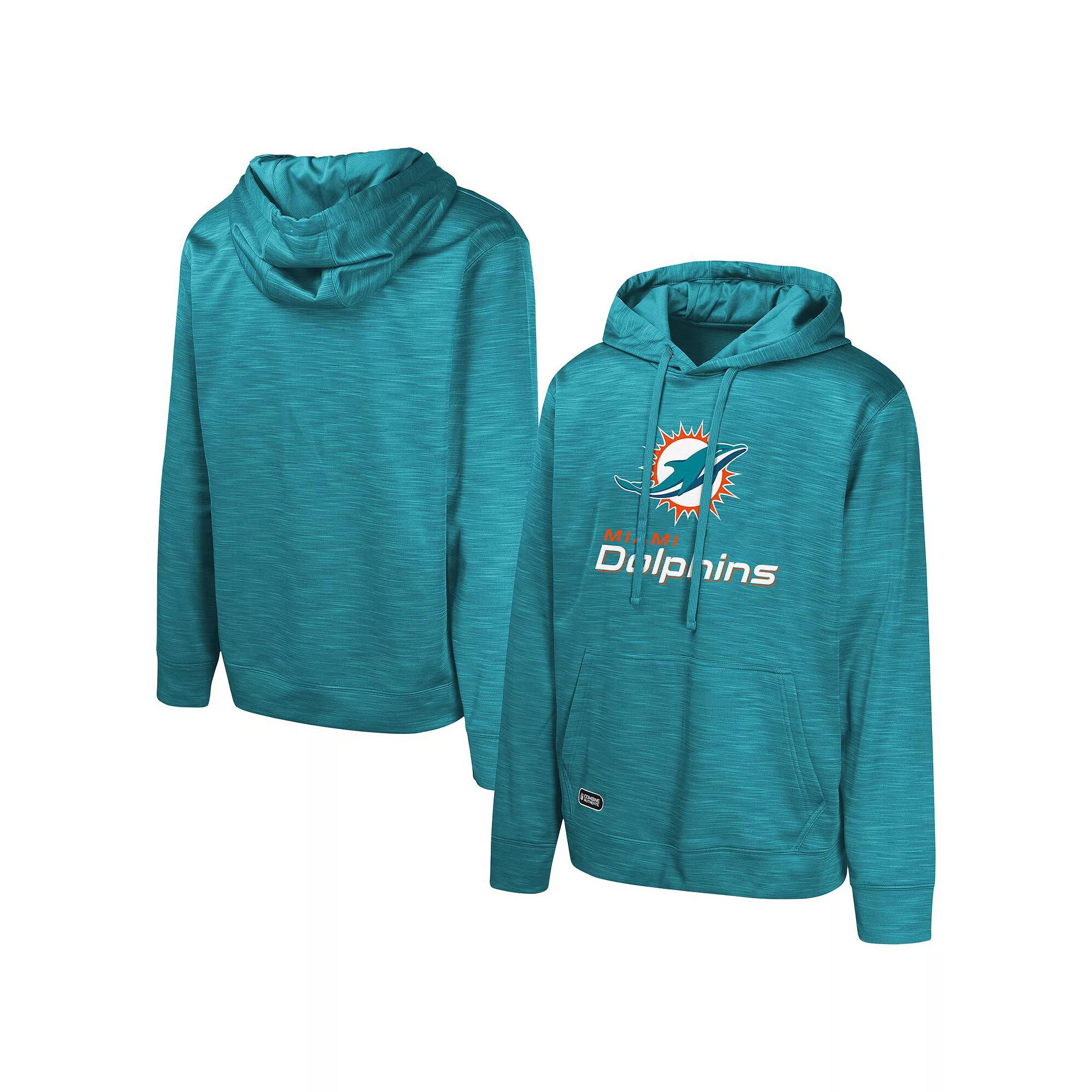 Men's Aqua Miami Dolphins Streak Fleece Pullover Hoodie,  Product Image