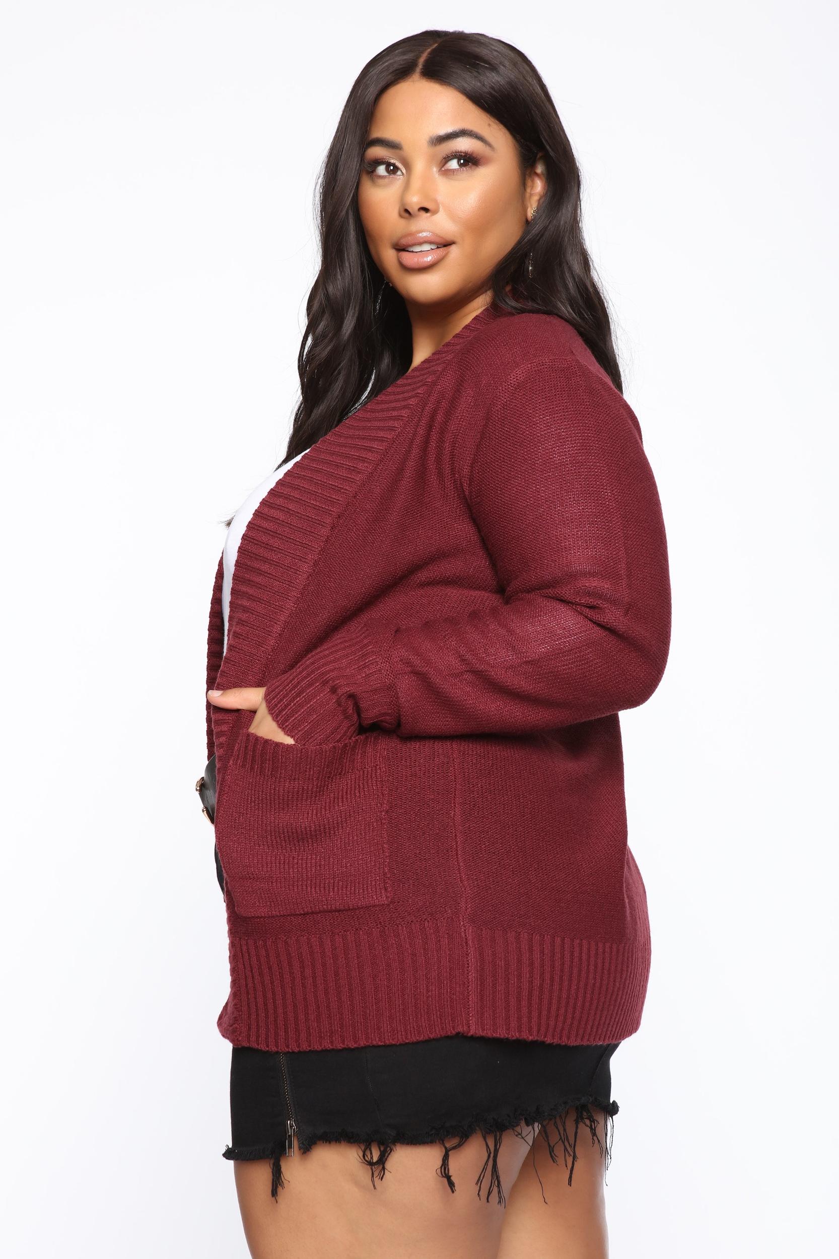 Moments After Cardigan - Burgundy Product Image