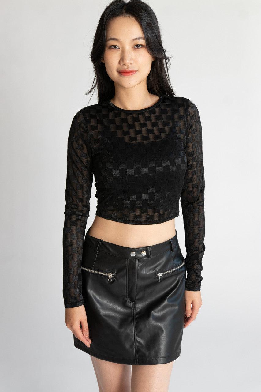 Metallic Zipper Pocket Skirt Product Image