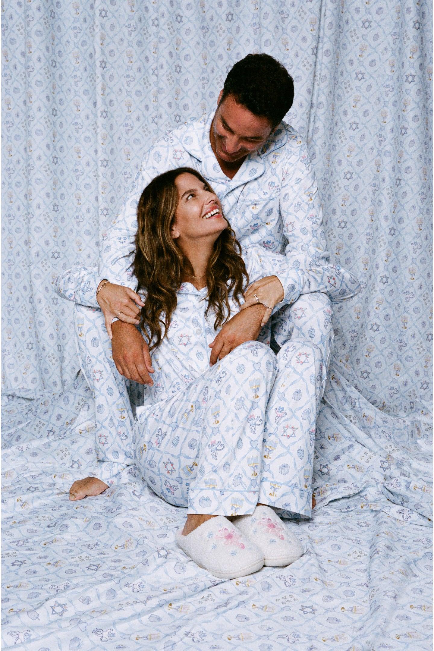 LoveShackFancy x Roller Rabbit Mens Starry Nights Lattice Long Sleeve Pajamas Product Image