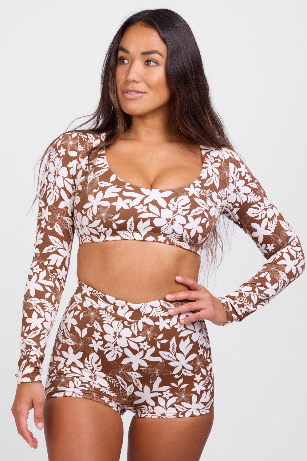 Avalon Long Sleeve Crop Rashguard - Kelp Female Product Image