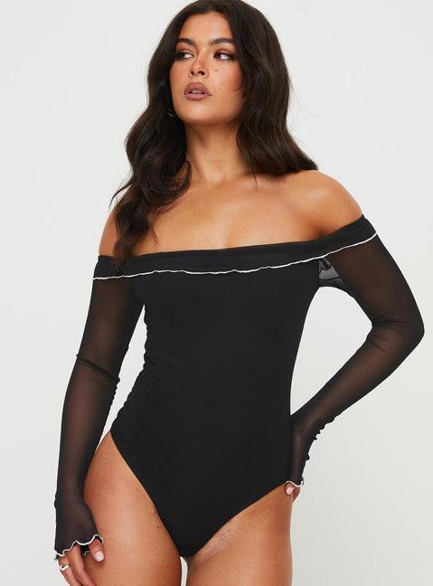 Arsema Off The Shoulder Bodysuit Black Product Image