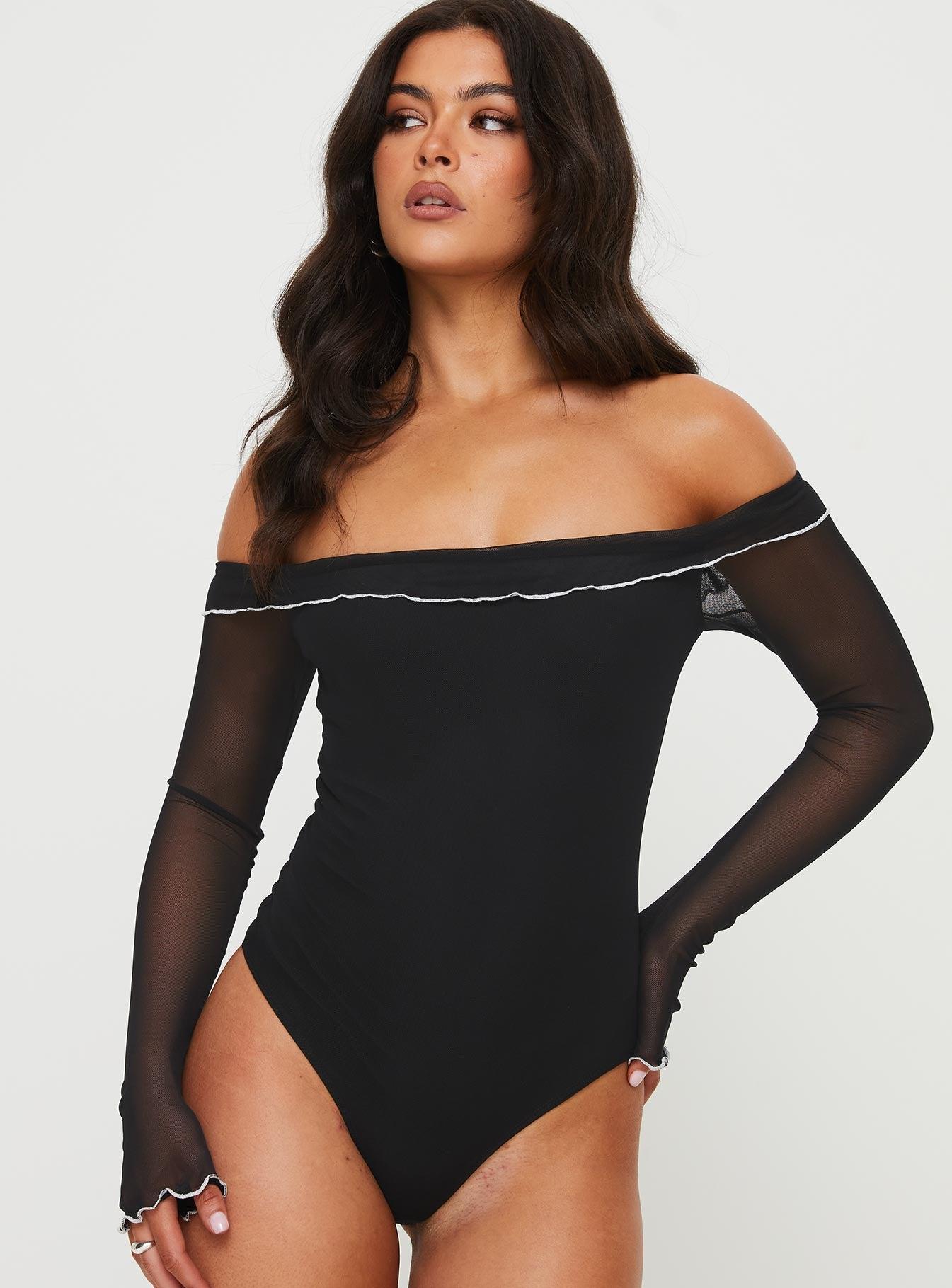 Arsema Off The Shoulder Bodysuit Black Product Image