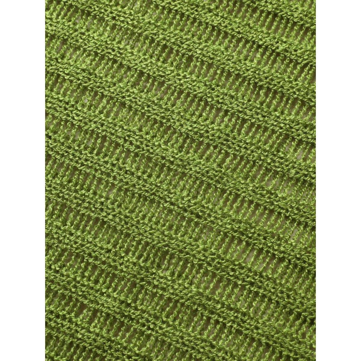 Plus Size Boat Neck Pointelle Knit Batwing Sleeve Swim Cover Up Women's Swimwear Moss Beach Loose Texture Curve Swim Cover Ups BloomChic 14-16/1X Product Image