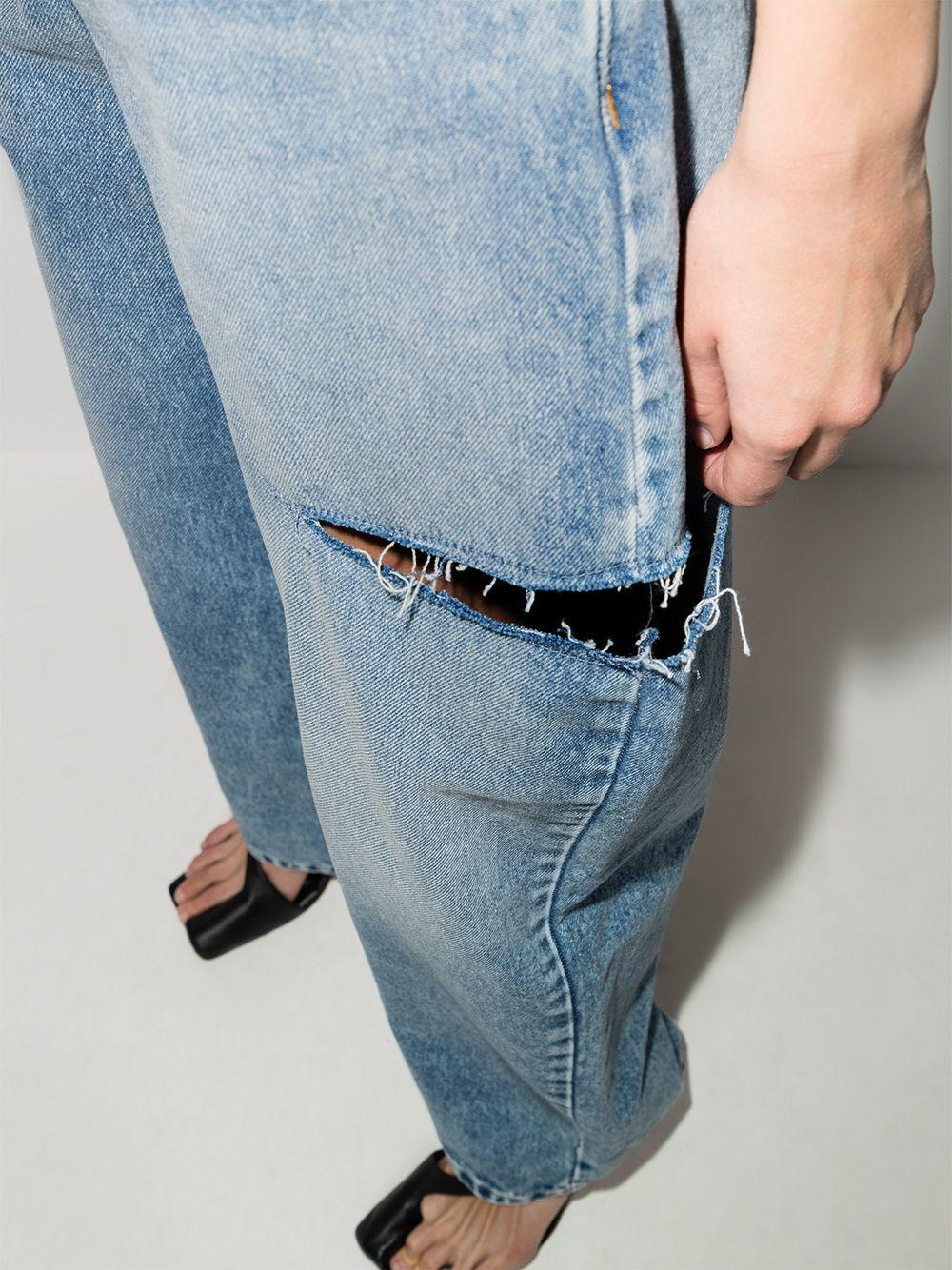 distressed straight-leg jeans Product Image