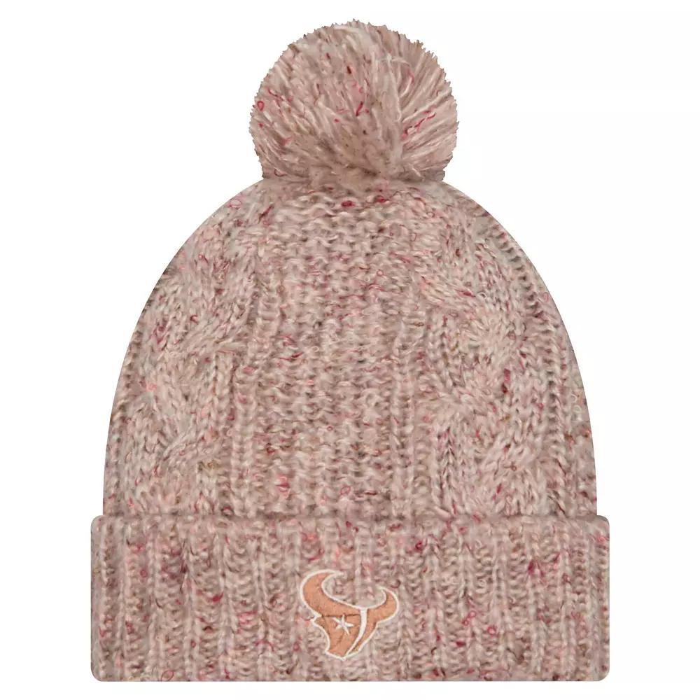 Women's New Era Stone Houston Texans Trendy Tone Cuffed Knit Hat with Pom, Team Product Image